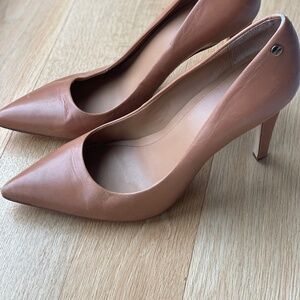 Beige Neutral Classic Pointy Toe Heels *Calvin Klein*